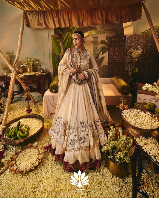 Custom Cream Bridal Anarkali