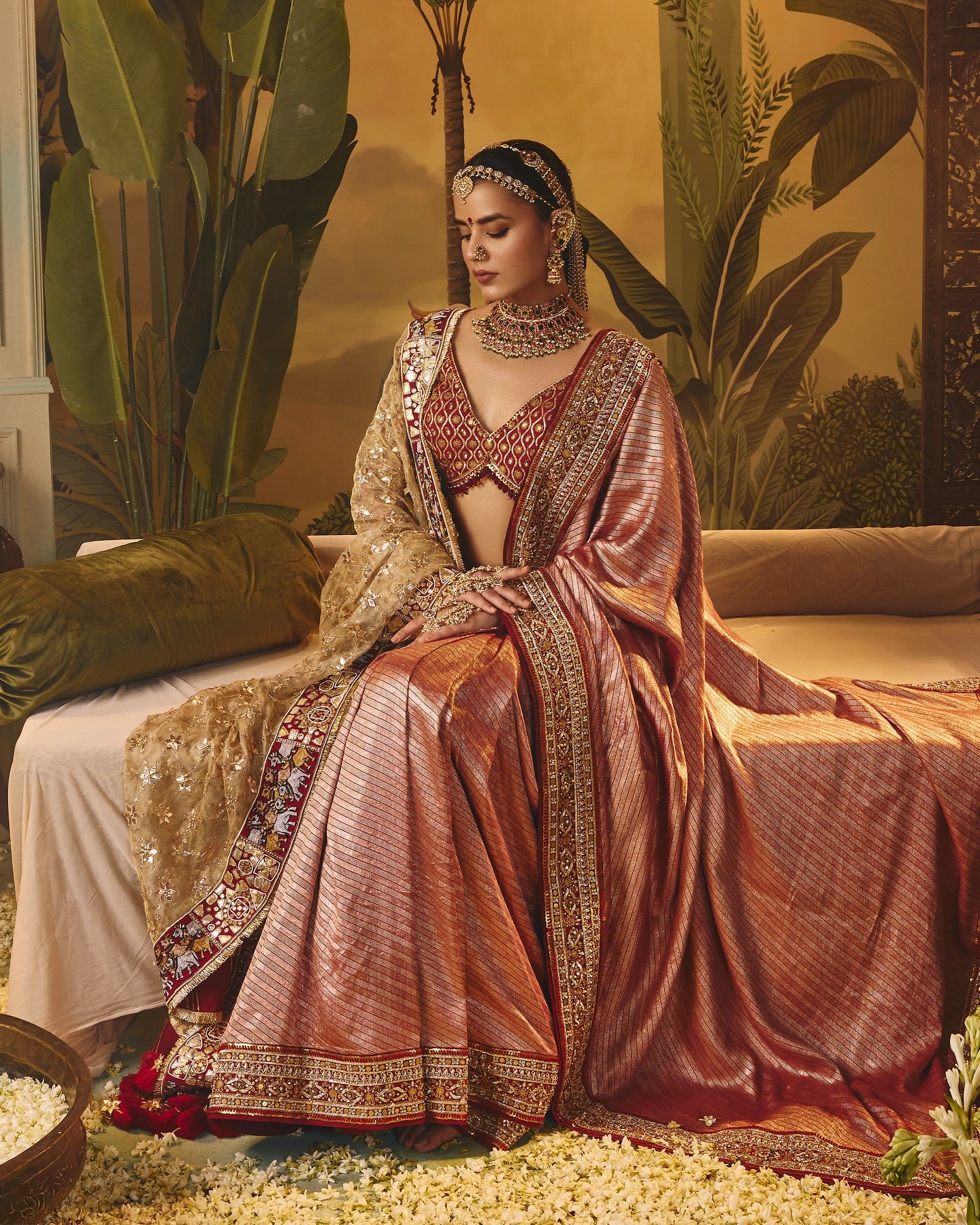 Custom Red Etheral Bridal Saree