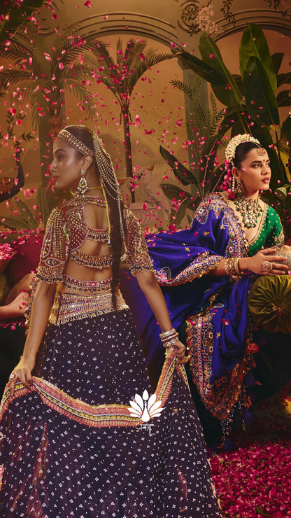 Custom Blue swayamwar lehenga