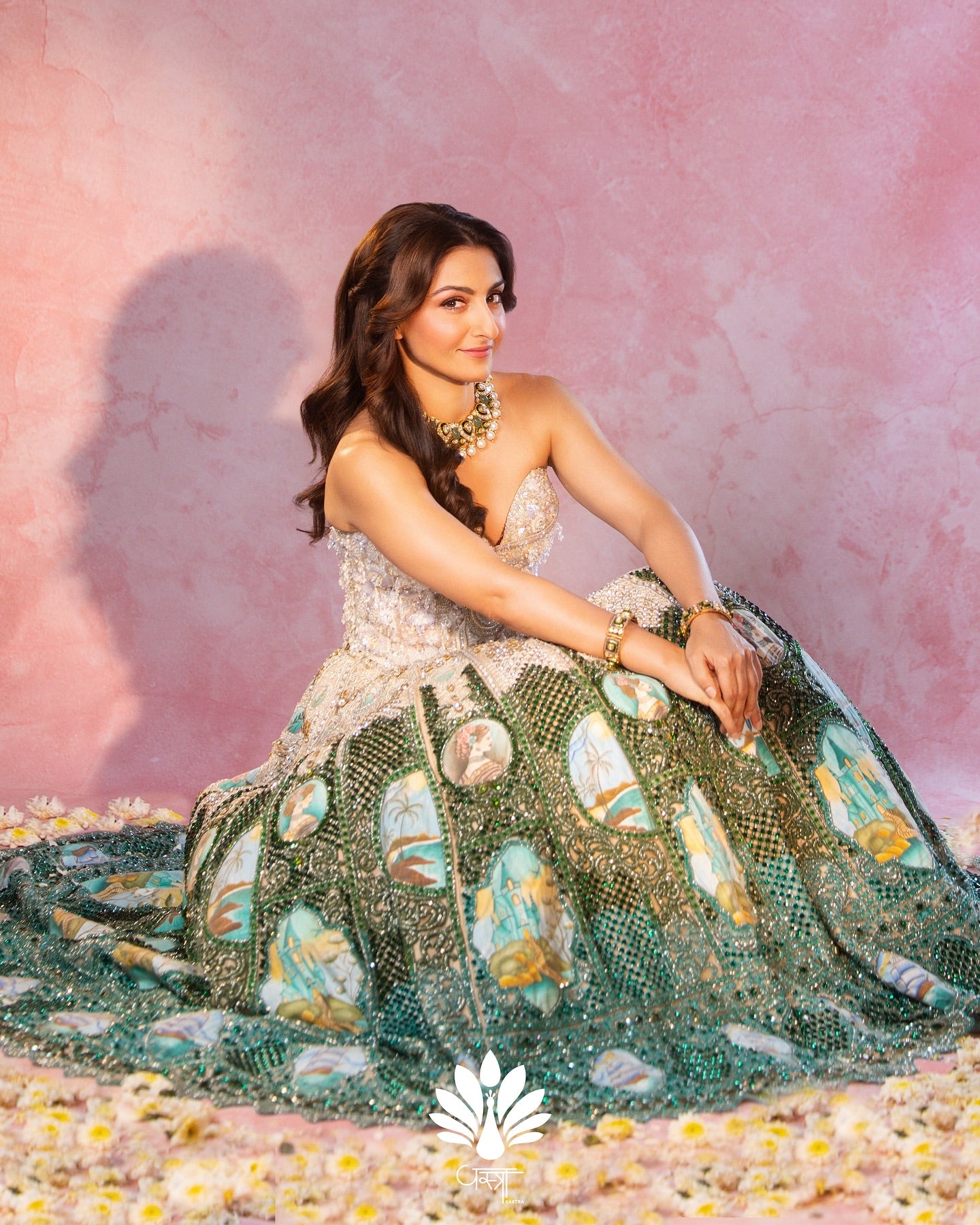 Custom green Lehenga x Soha Ali Khan