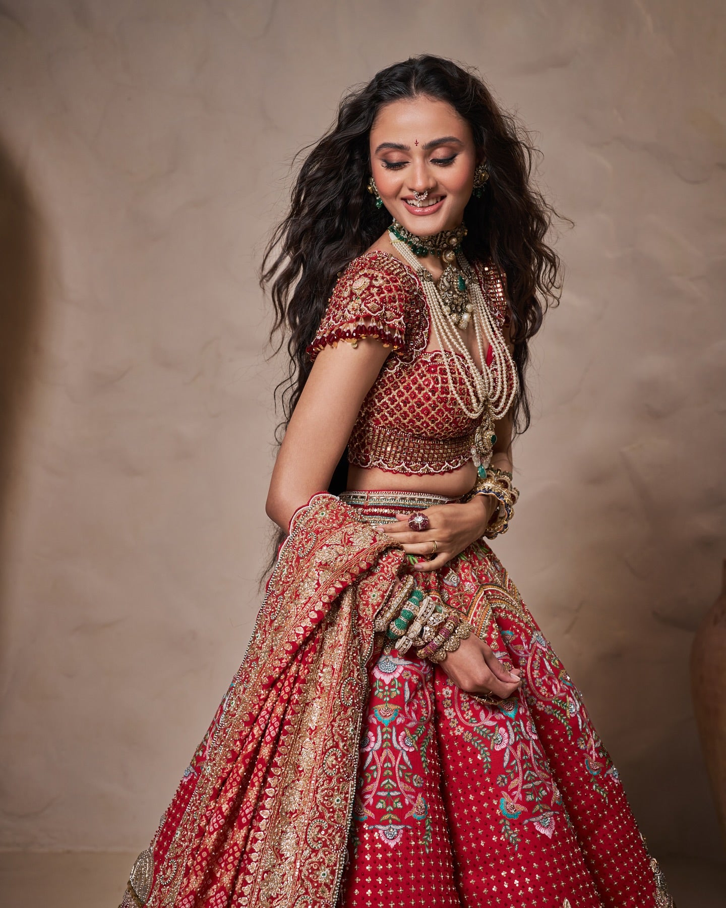 Custom Royal Red bridal Rano Lehenga