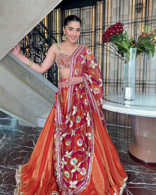 Custom Heavy Regal Red Bridal lehenga