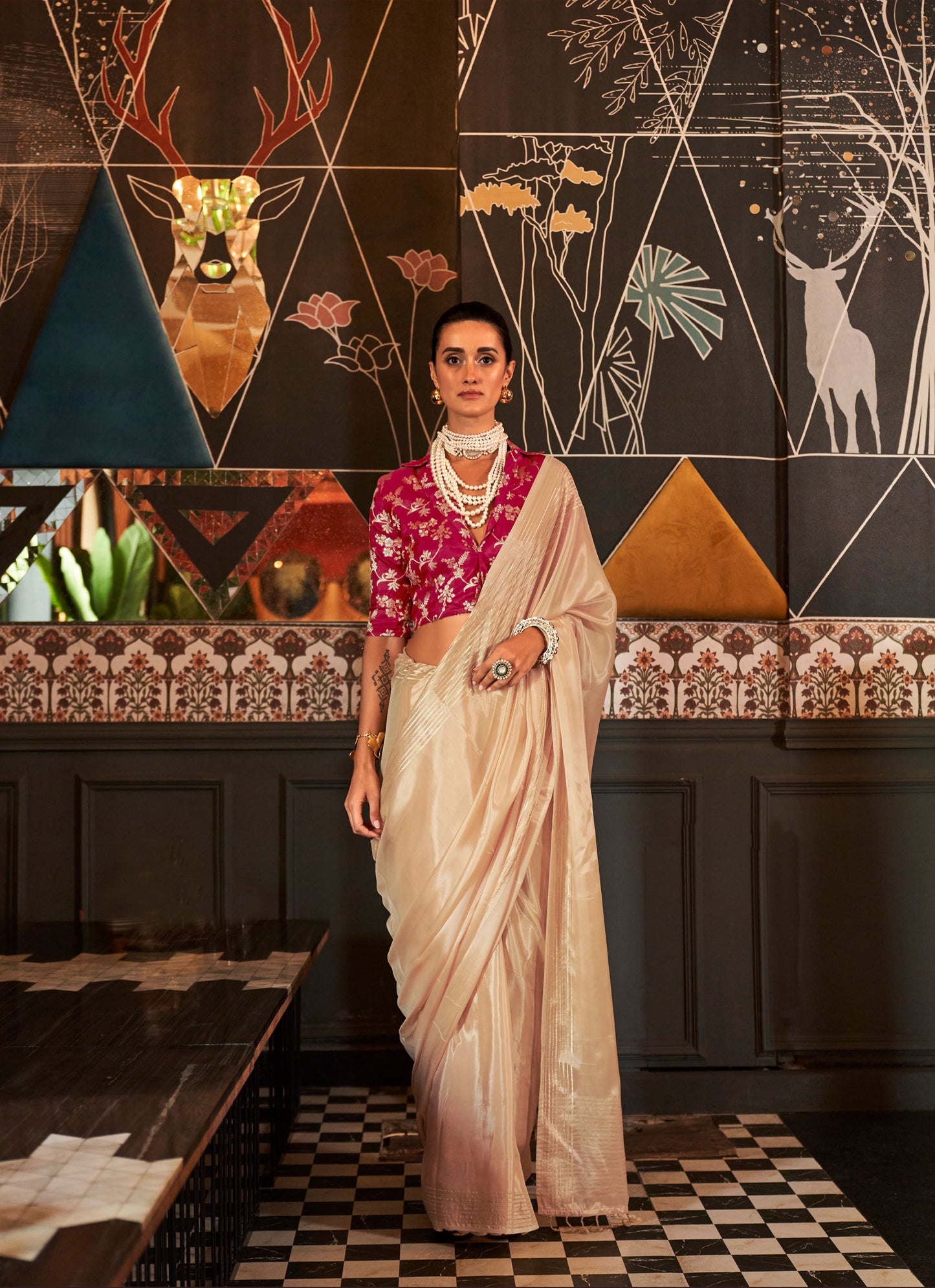 Beige Konditori Pure Viscose Handloom Saree