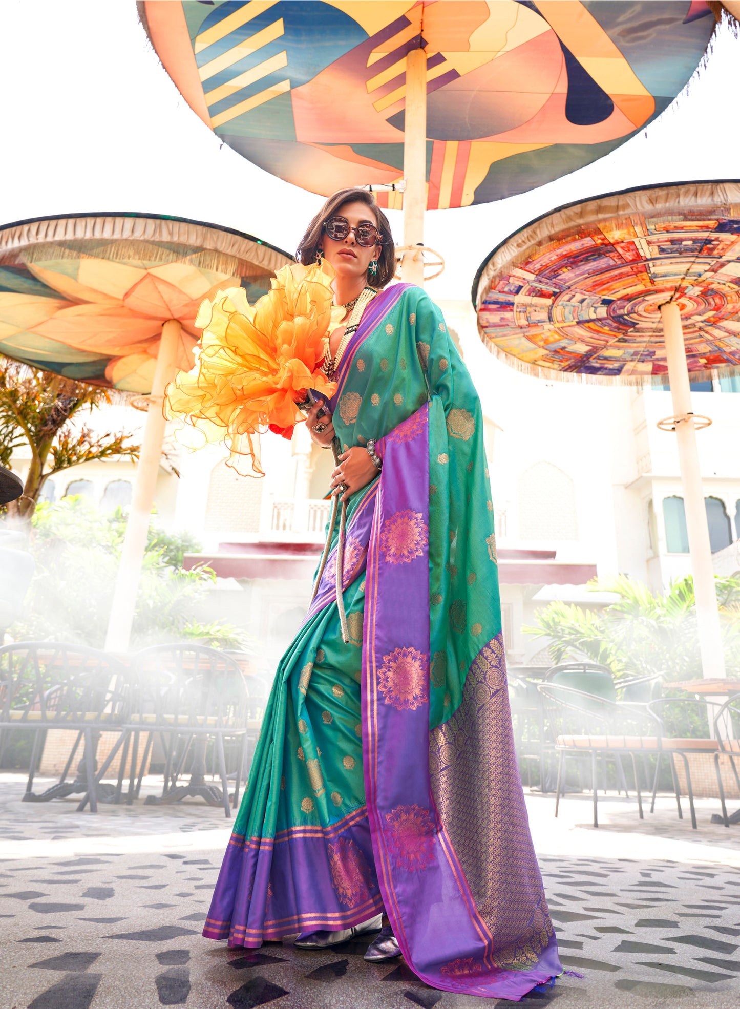 Green Kshasha Two tone handloom saree