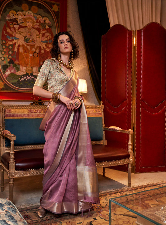 Purple Knoorie Moss chiffon Seasons saree