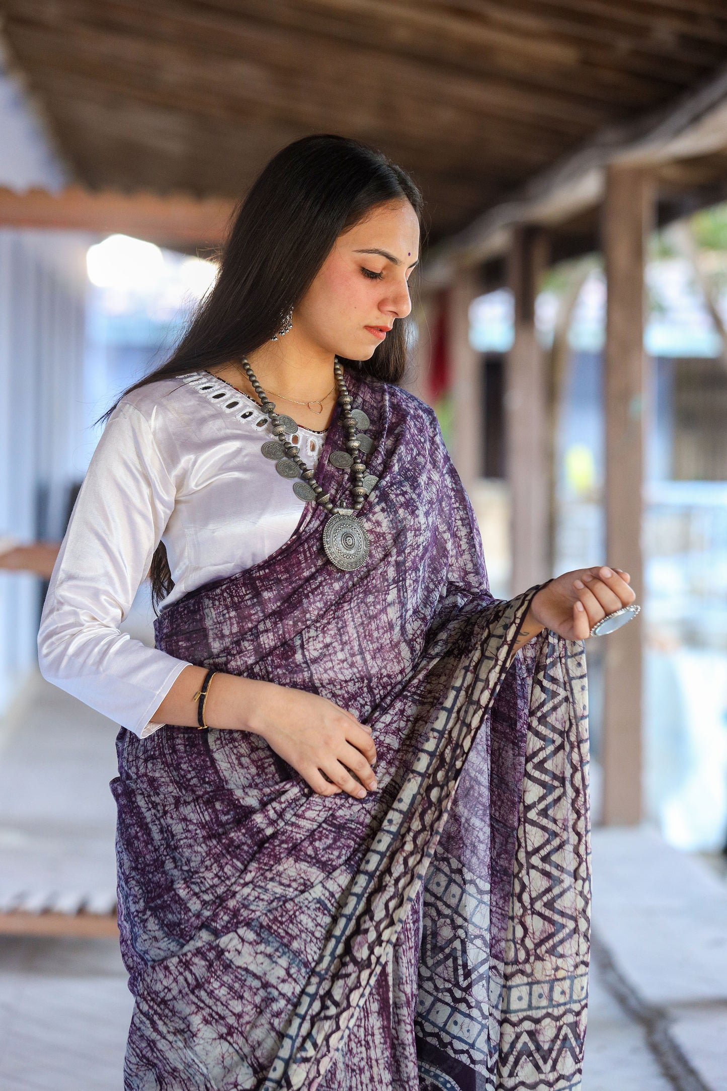 Pure Khadi Cotton Handwoven Black Brown Saree