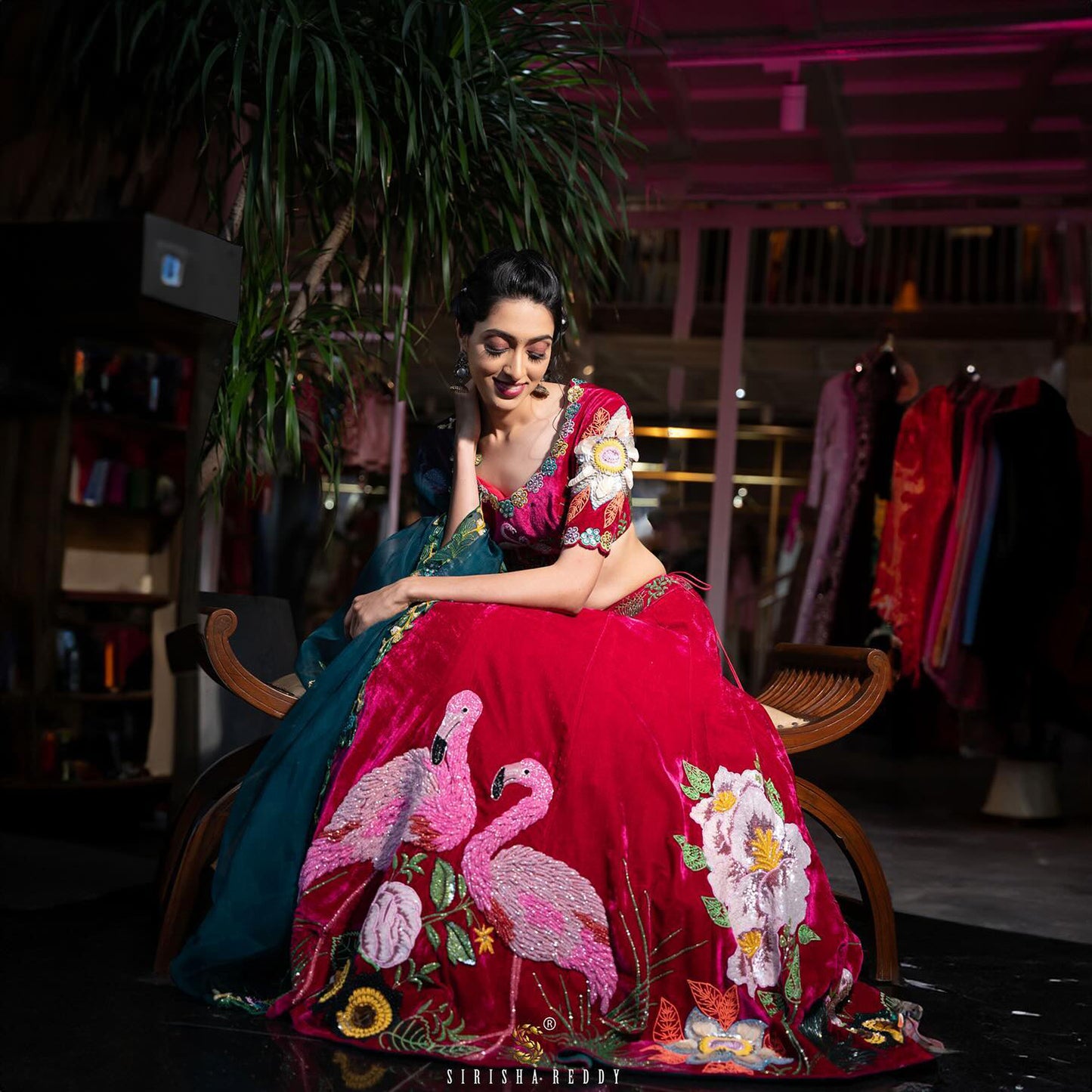 Magenta Pink Sequins Embroidered Designer Flying Soul Bridal Lehenga