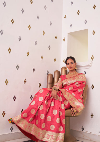 Coral Karnavati Pure Satin Silk Saree