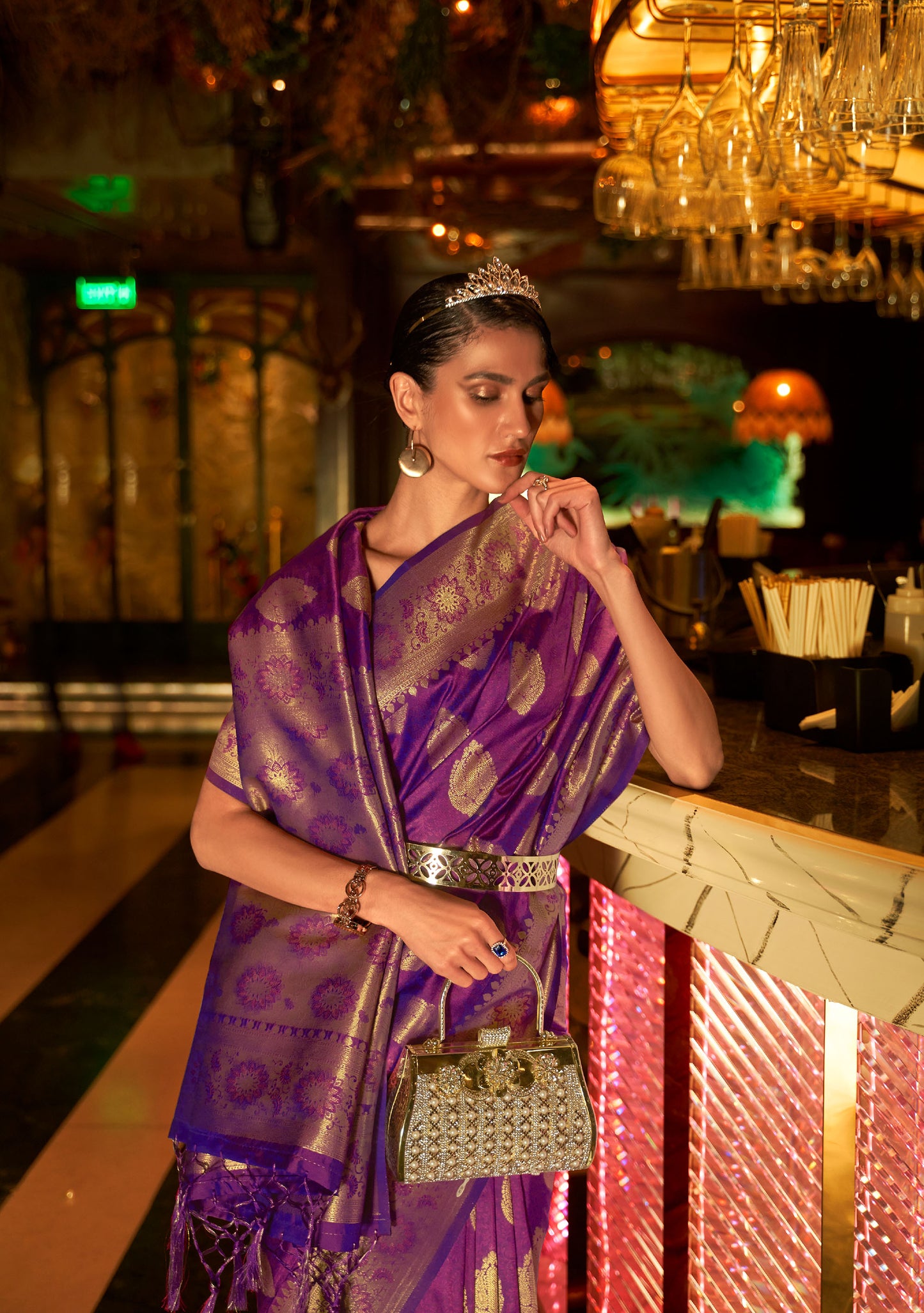 Purple Kihaarika Silk Handloom Saree