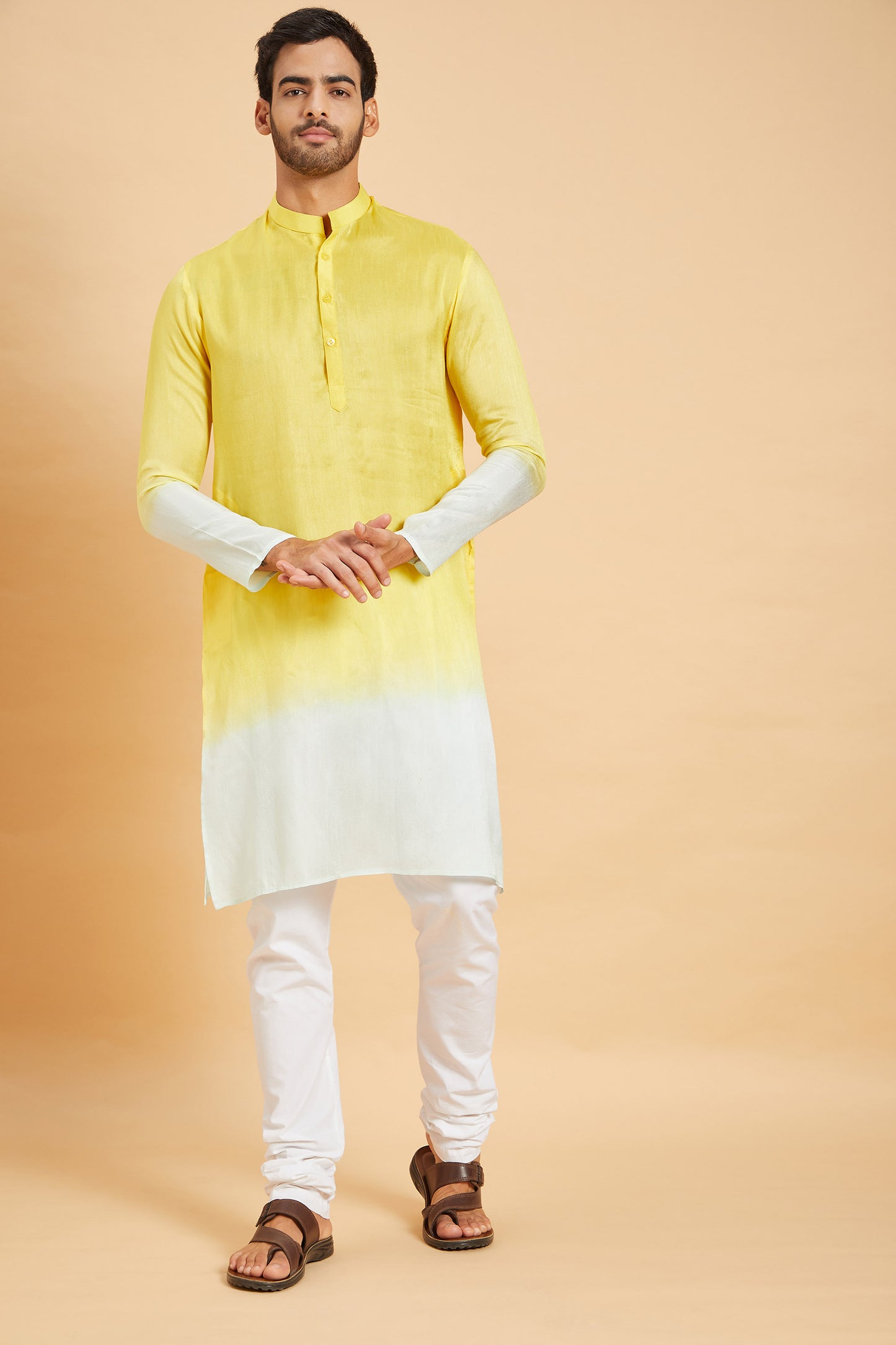Yellow Raw Silk Festive ( only Kurta )