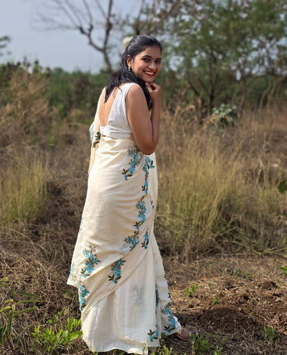Sanskriti White Saree