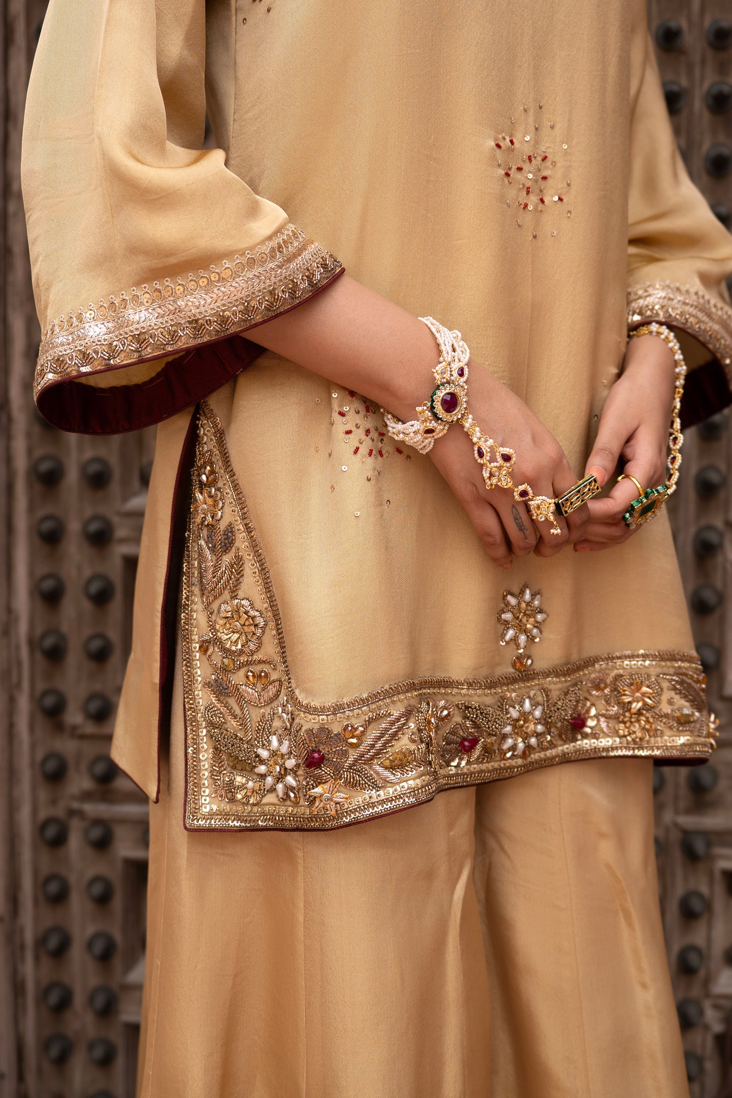 Noor-e-Zar Hand-Embroidered Sharara Set