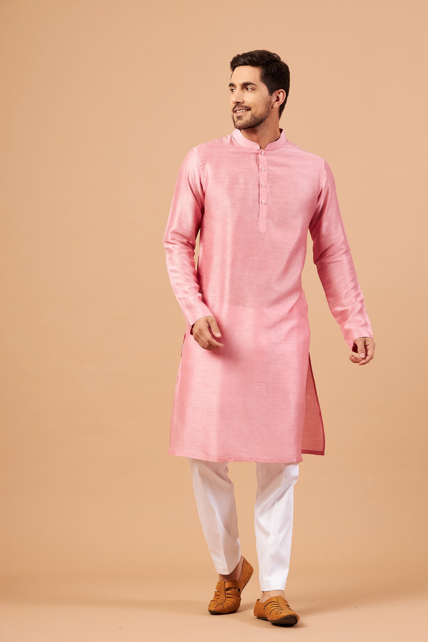Pink Raw Silk Formal ( only Kurta )