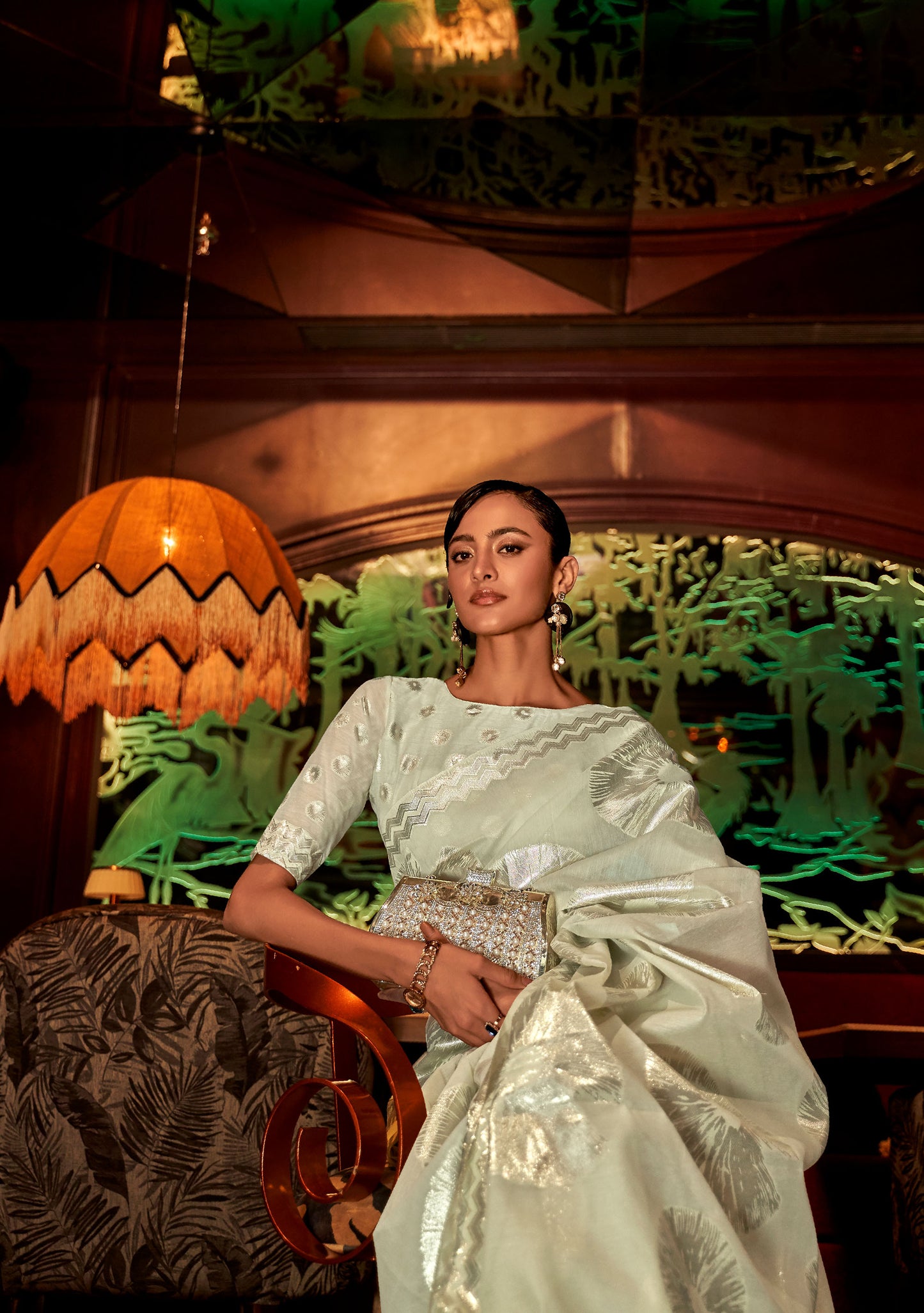 Green Krown Silk Modal Zari woven saree