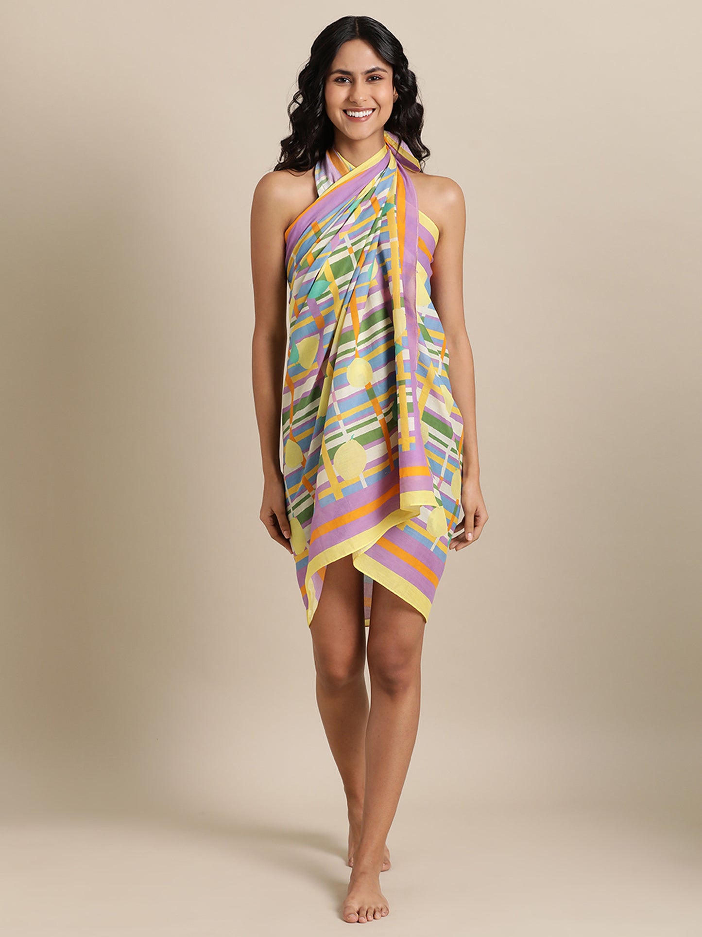 Stripes Play Sarong in Cotton Mull