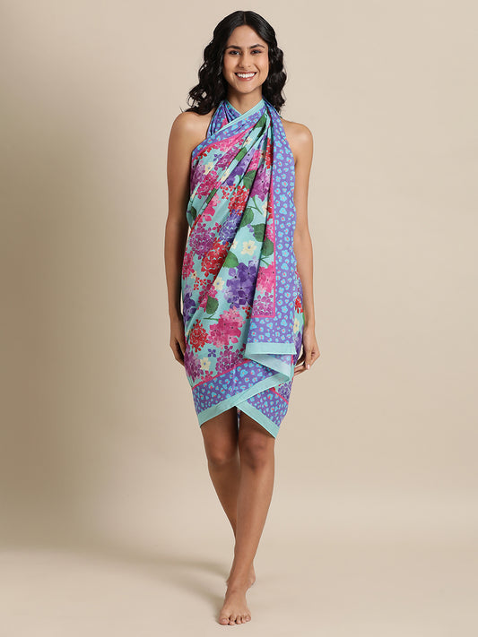 Bloom Burst Sarong In Cotton Mull