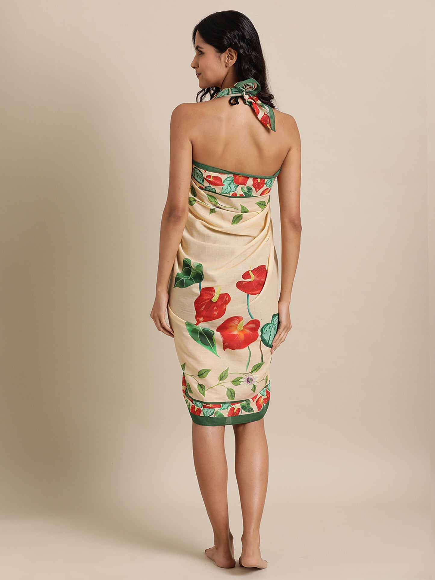 Ivory Oasis Sarong in Cotton Mull