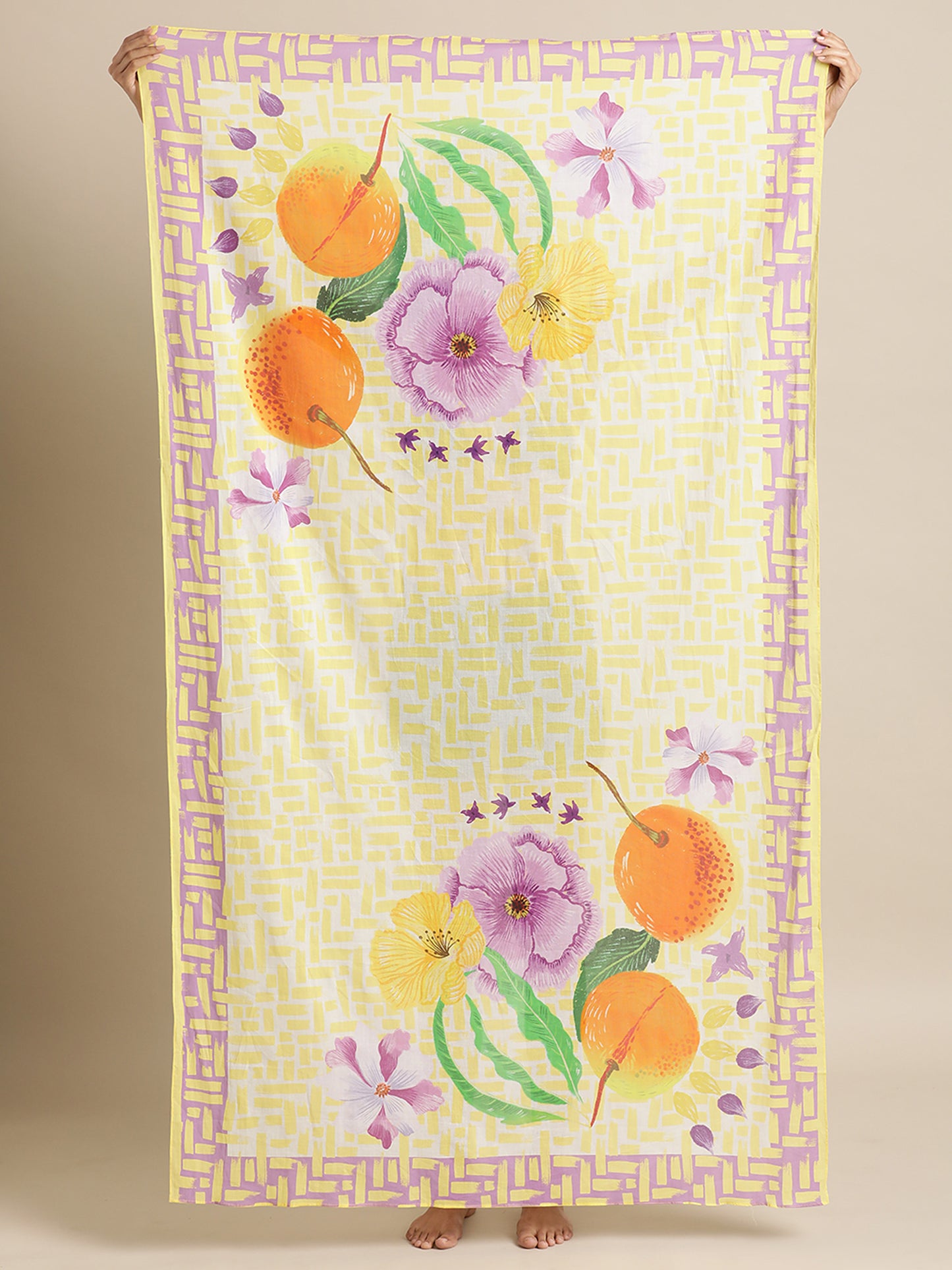Citrus Bloom Sarong in Cotton Mull