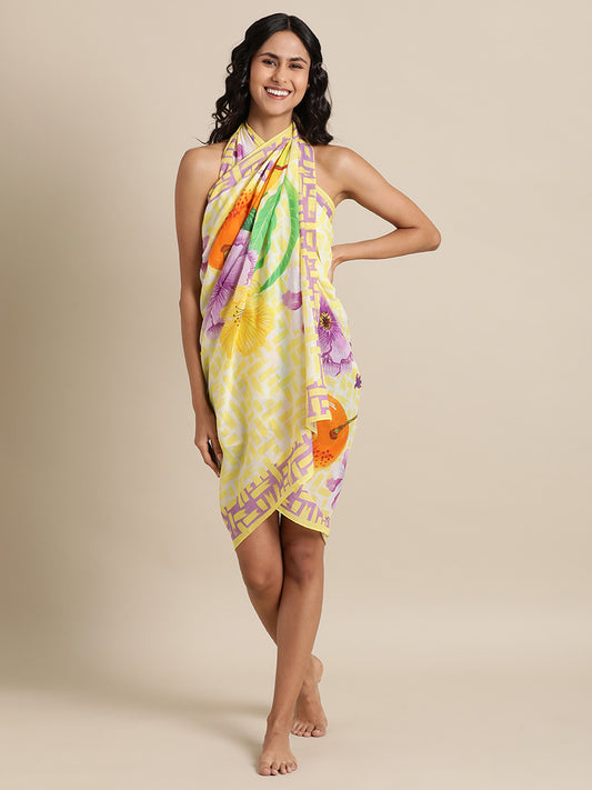 Citrus Bloom Sarong in Cotton Mull