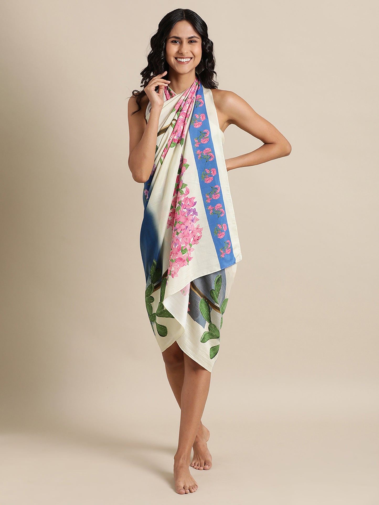 Greek Escape Sarong in Silky Cotton Ivory Sarong