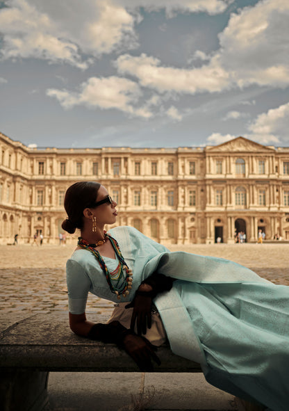 Light Green Kavinci Silk Pure Satin Handloom saree