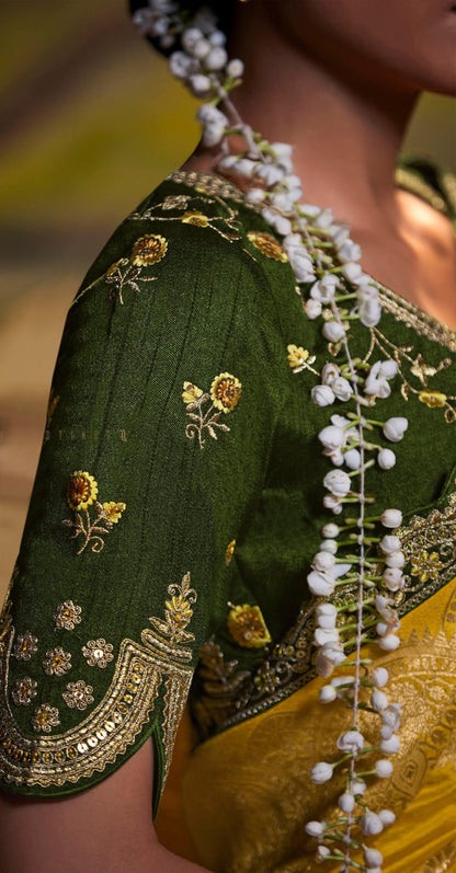 Yellow Dola Silk Sequins embroidered Parnika Festive Saree