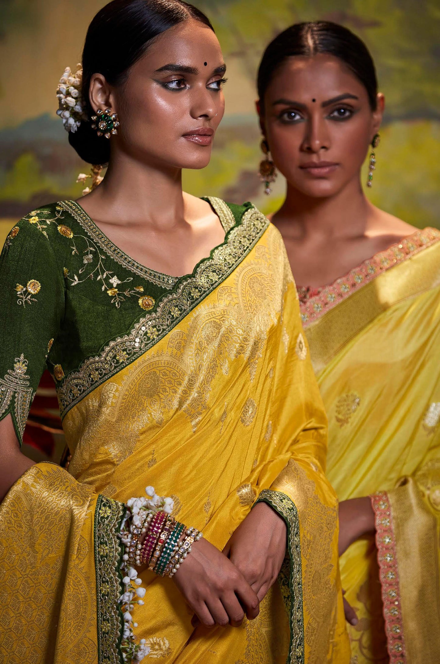 Yellow Dola Silk Sequins embroidered Parnika Festive Saree