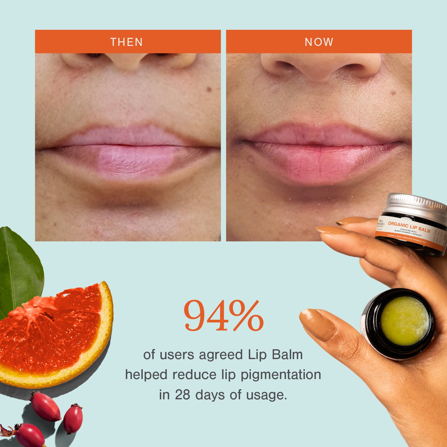 Juicy Chemistry Blood Orange & Rosehip Jar Scrub,5 g | Gentle Exfoliating Scrub For Dark Lips & Pigmentation | Organic Lip Exfoliator For Soft, Smooth, Supple And Luscious Lips|Suitable For Men & Women