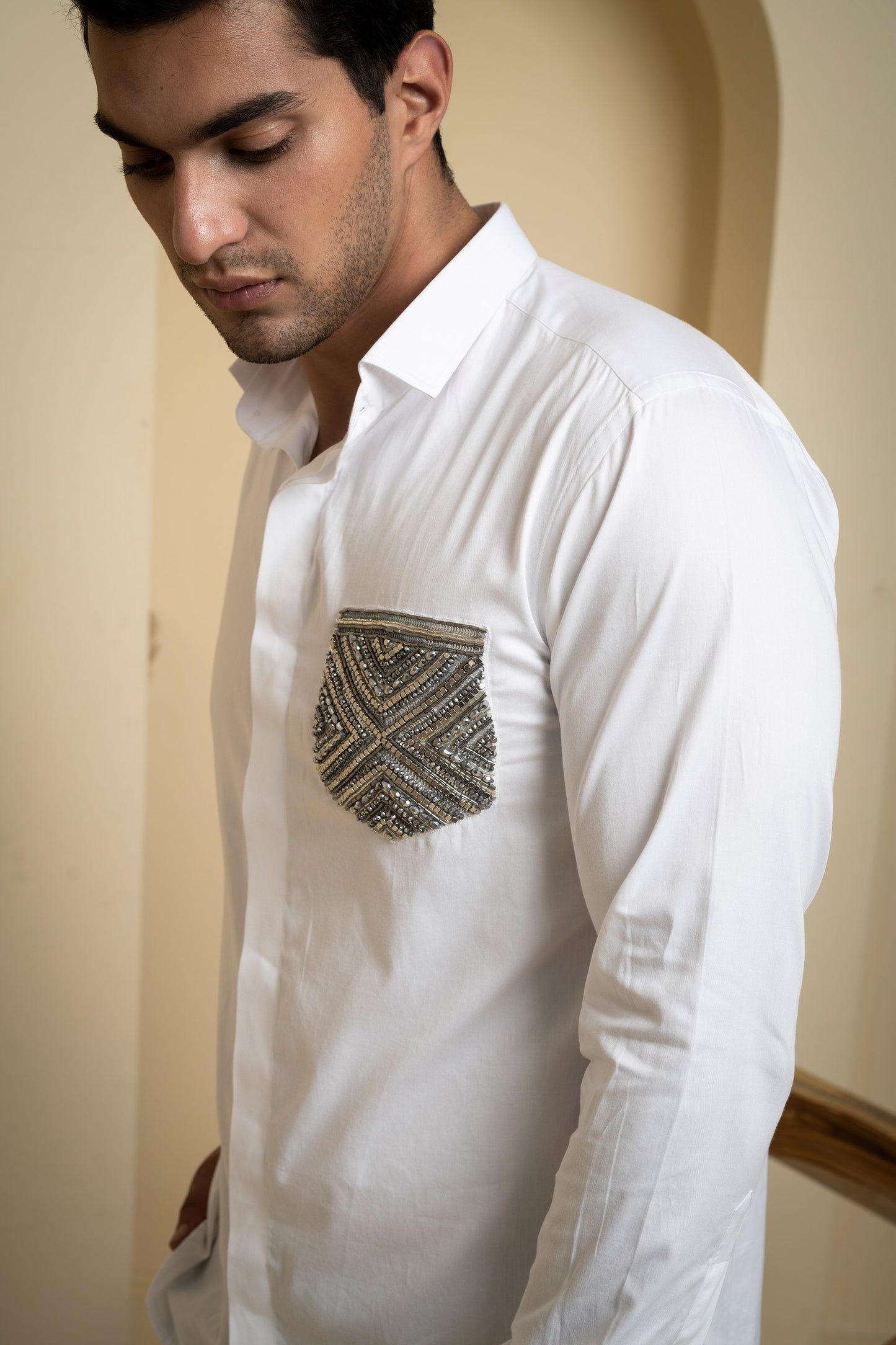 White Giza Cotton Elnor Festive Shirt