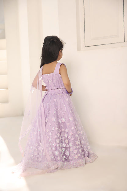 Lilac Embroidred Lehenga Choli