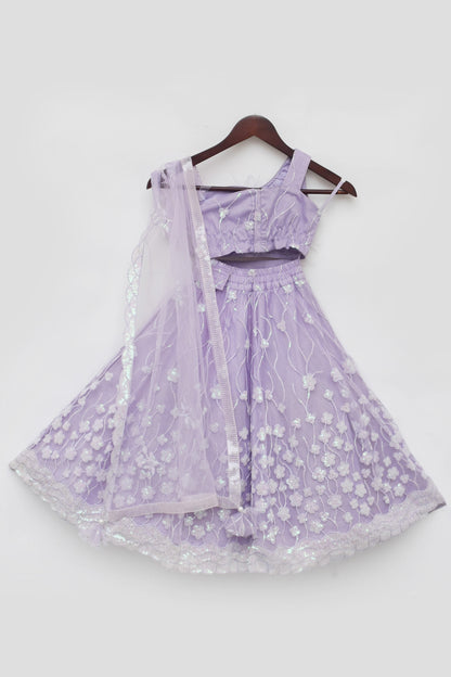 Lilac Embroidred Lehenga Choli