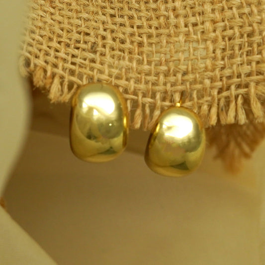 Zevar Club Bold Gold Tone Stainless Steel Tarnish Free Waterproof Chunky Half-Hoop Earrings for Women