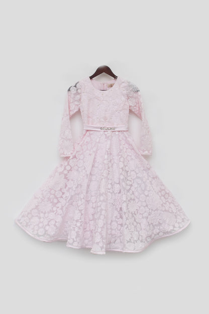 Baby Pink Embroidered Anarkali