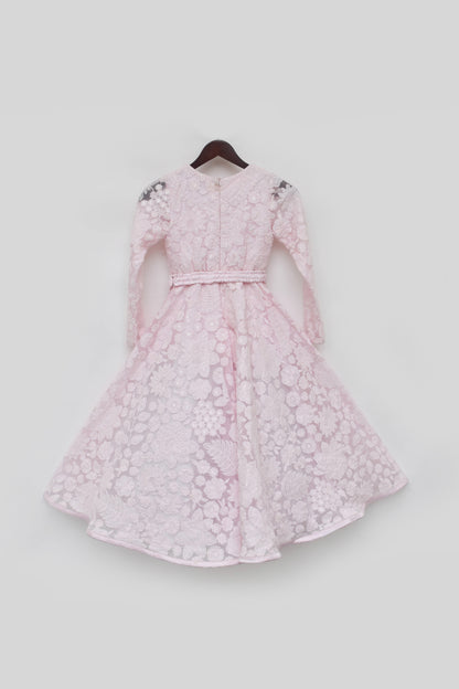 Baby Pink Embroidered Anarkali