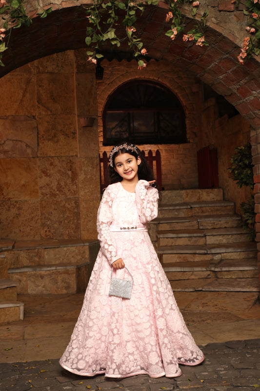 Baby Pink Embroidered Anarkali