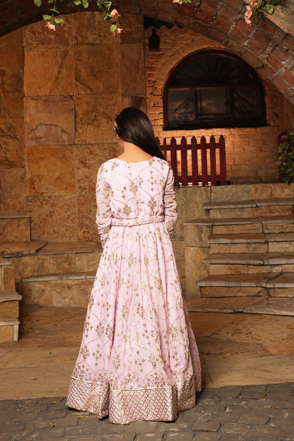 Lilac Embroidered Anarkali