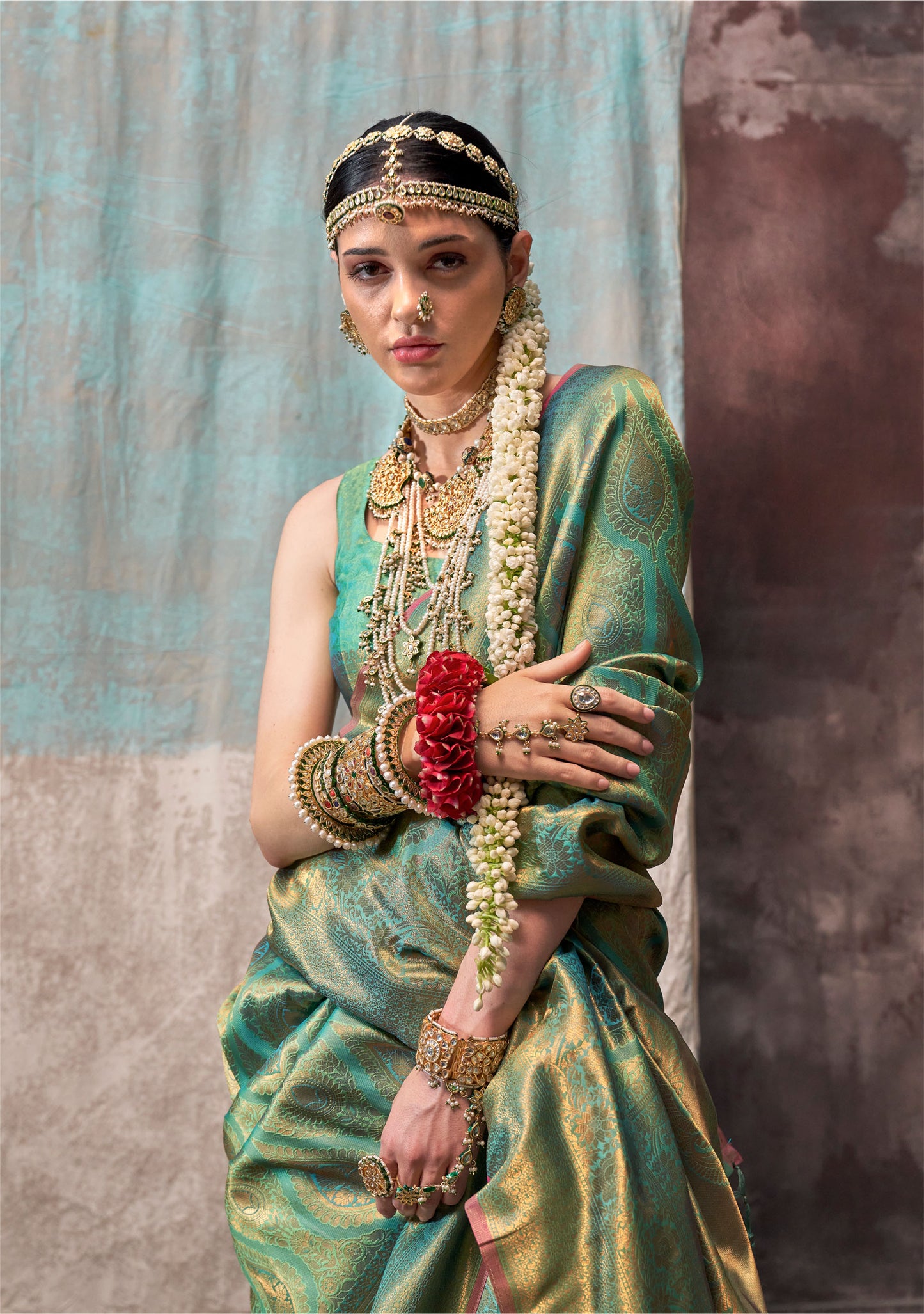 Green Kaala Savoy Handloom Silk Saree