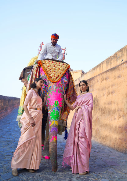 Light Lavender Kumbhi Silk - Grande  Handloom Saree