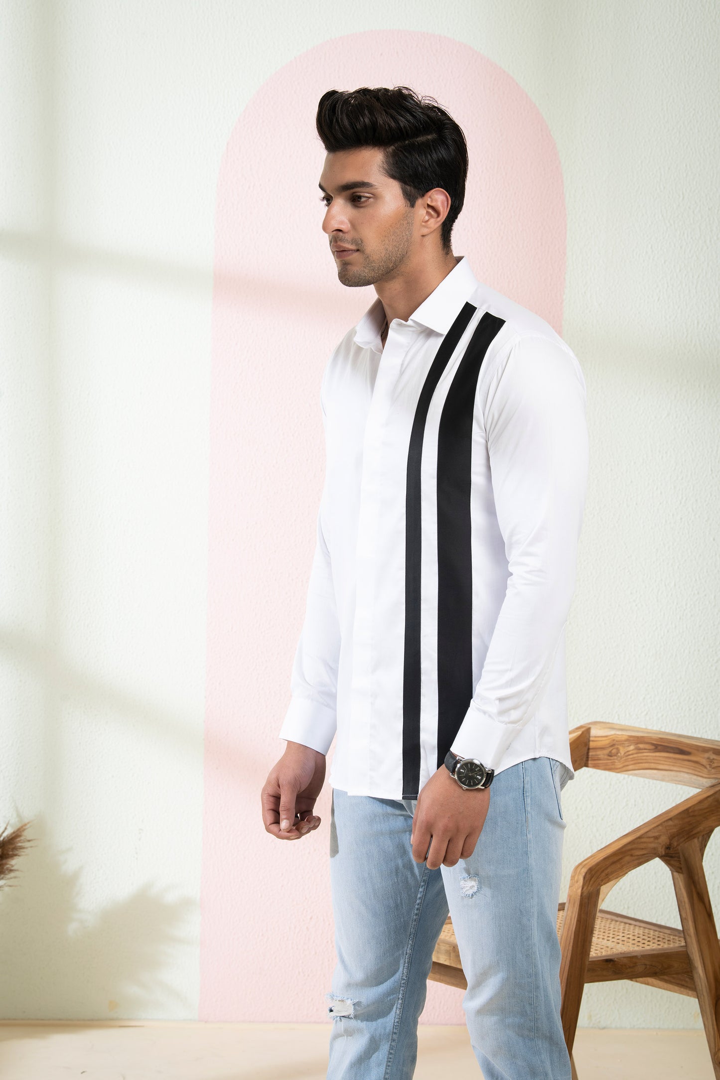 White Giza Cotton Brumo Casual Shirt