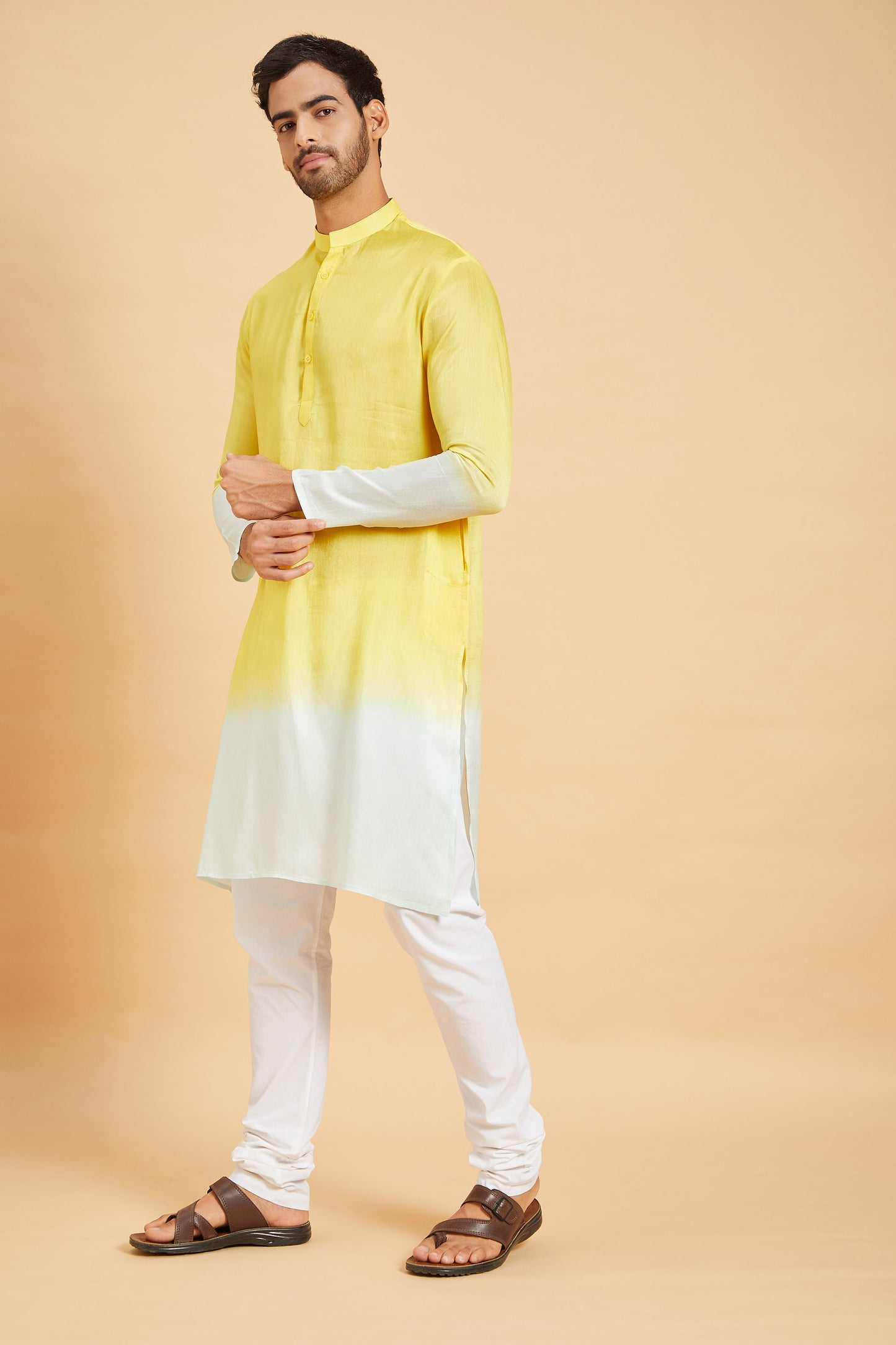 Yellow Raw Silk Festive ( only Kurta )