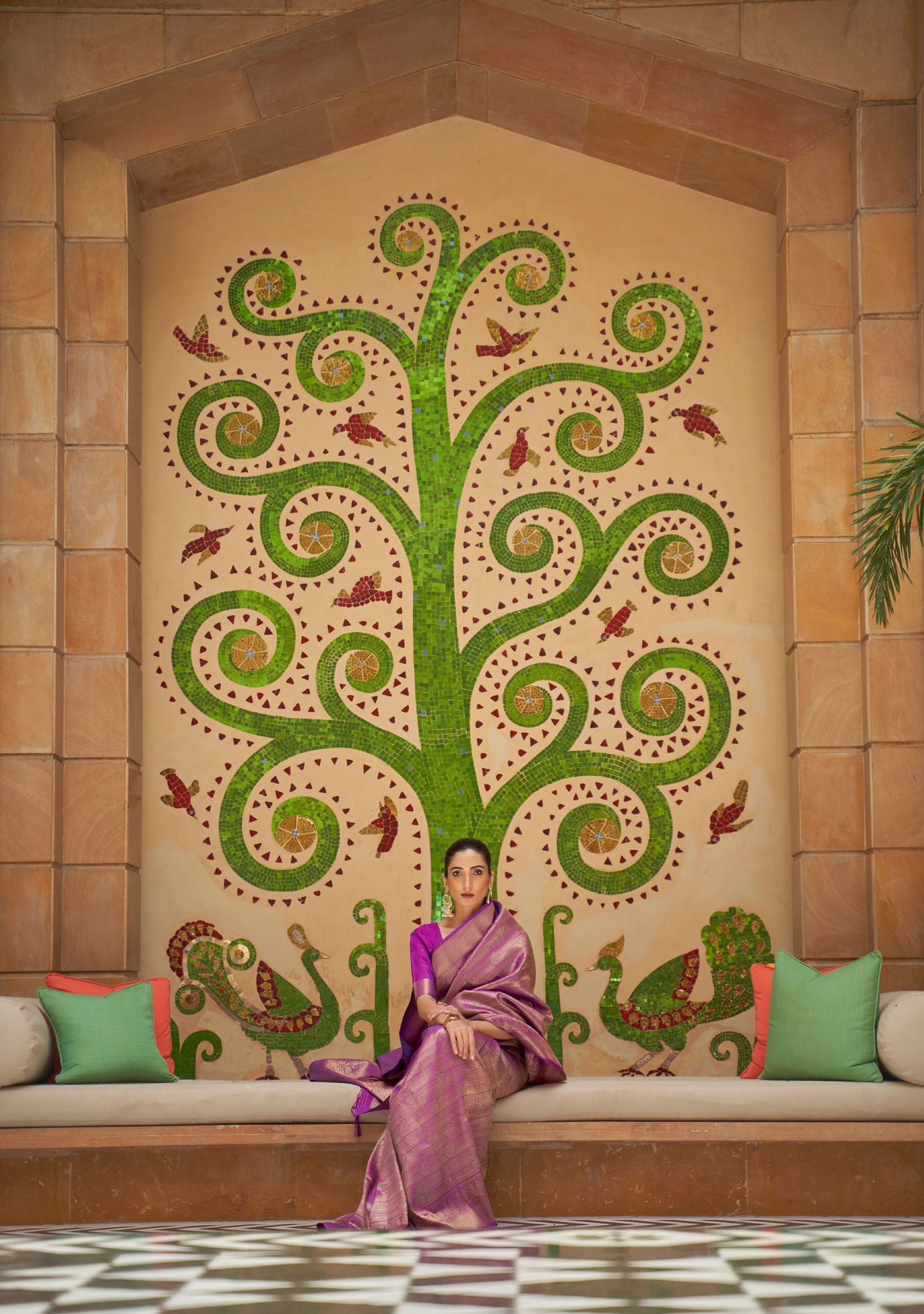 Purple Kinkhab Silk Handloom Saree