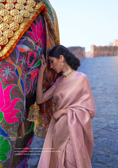 Light Lavender Kumbhi Silk - Grande  Handloom Saree