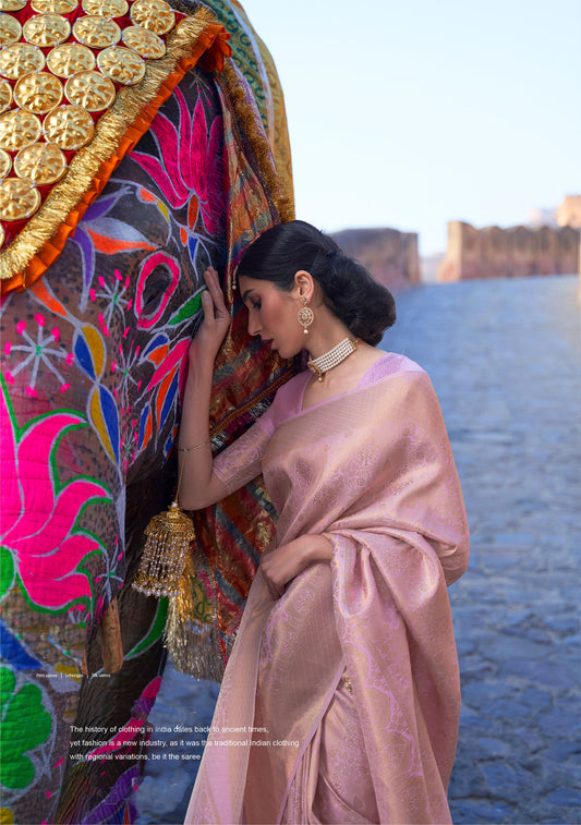 Light Lavender Kumbhi Silk - Grande  Handloom Saree