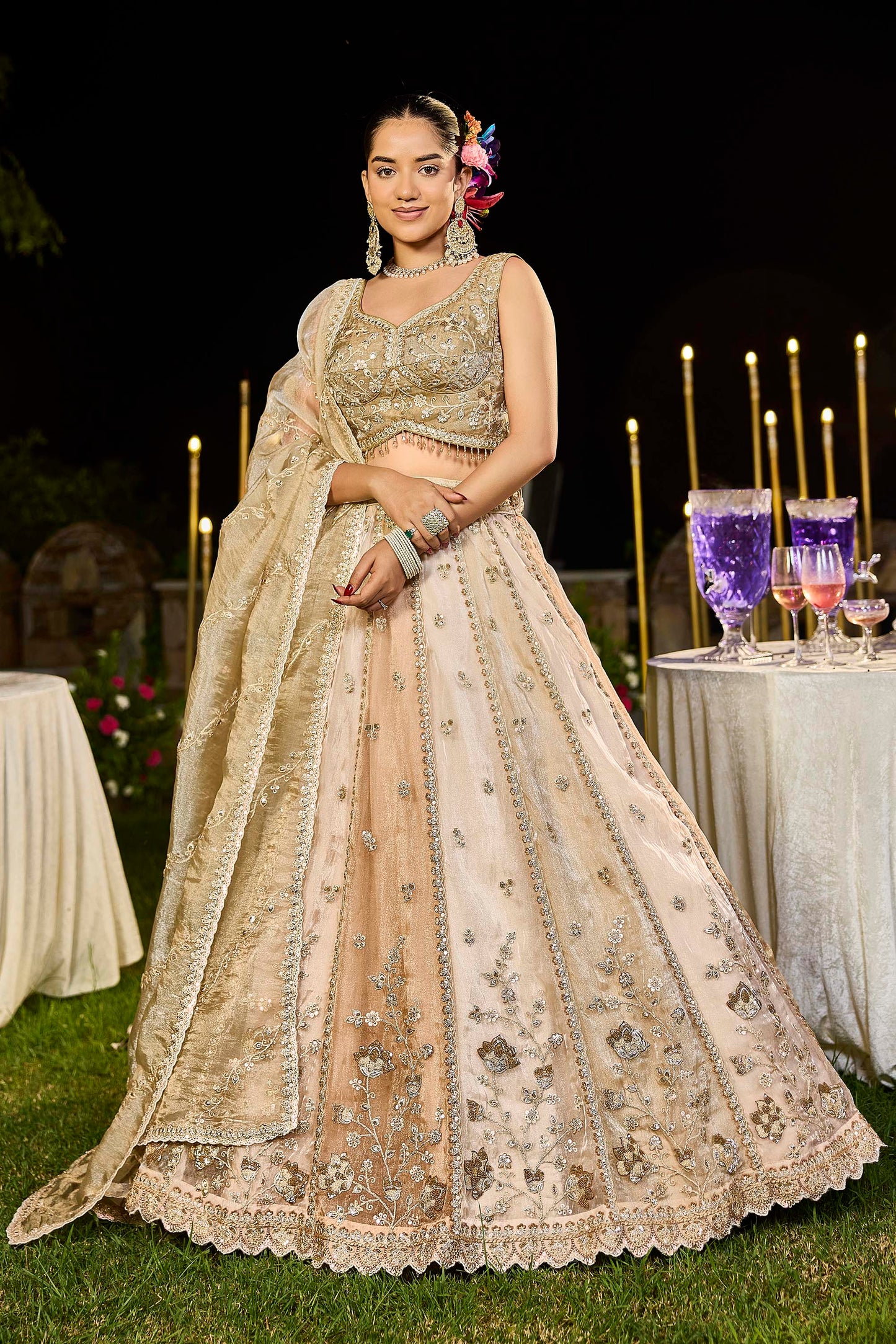 Multi Color Satin Silk Sequins Embroidered Ready to Wear Lehenga Choli