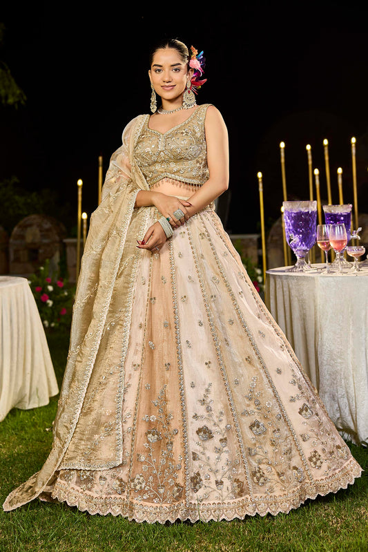 Multi Color Satin Silk Sequins Embroidered Ready to Wear Lehenga Choli