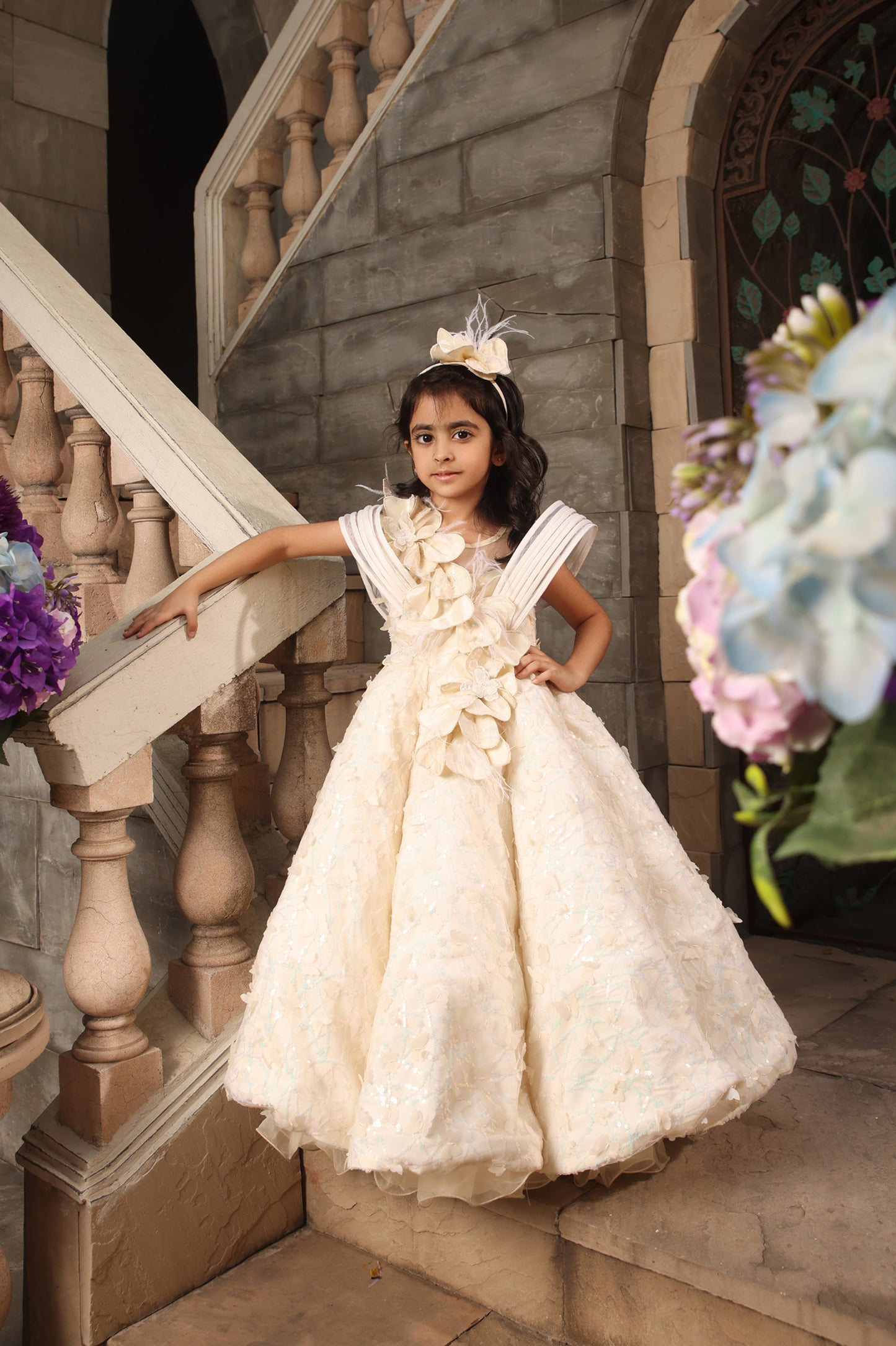 Off white Butterfly Gown Mohi fashion Off white Butterfly Gown Mohi fashion