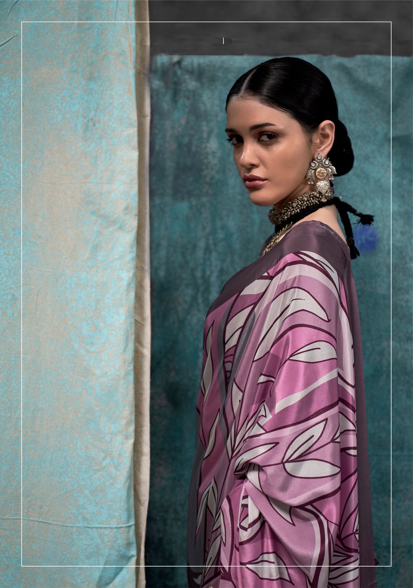 Grey Kernia's Printed Pure Silk Crepe Saree