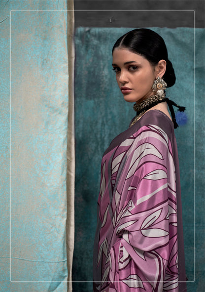 Grey Kernia's Printed Pure Silk Crepe Saree