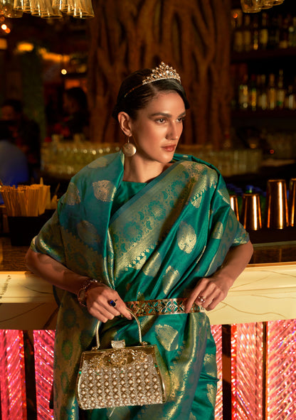 Green Kihaarika Silk Handloom Saree