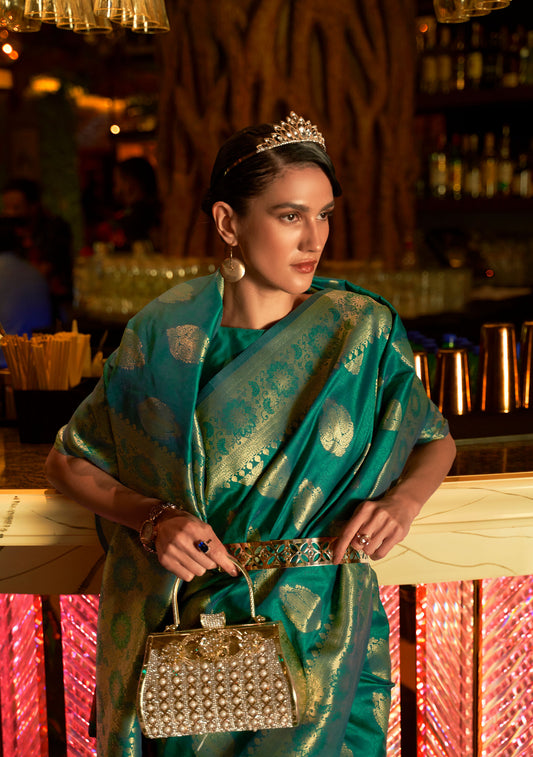 Green Kihaarika Silk Handloom Saree